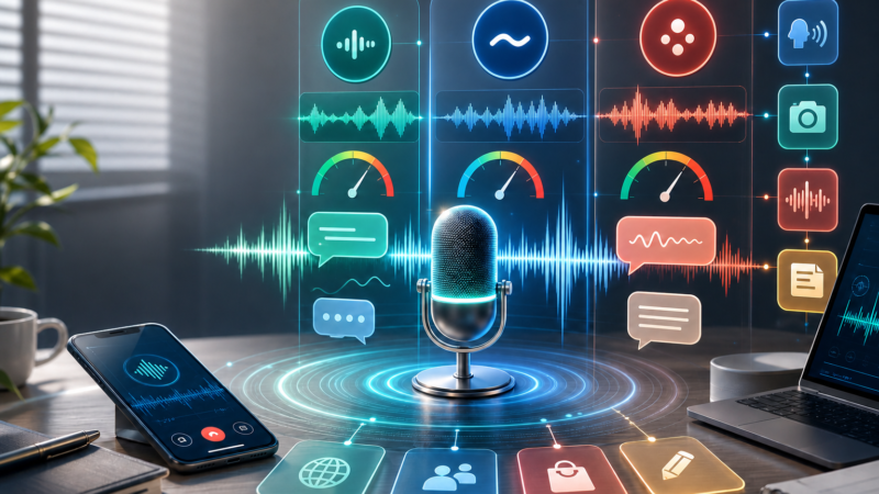 AI音声モードの速度・自然さ・日本語対応を比較するイメージ