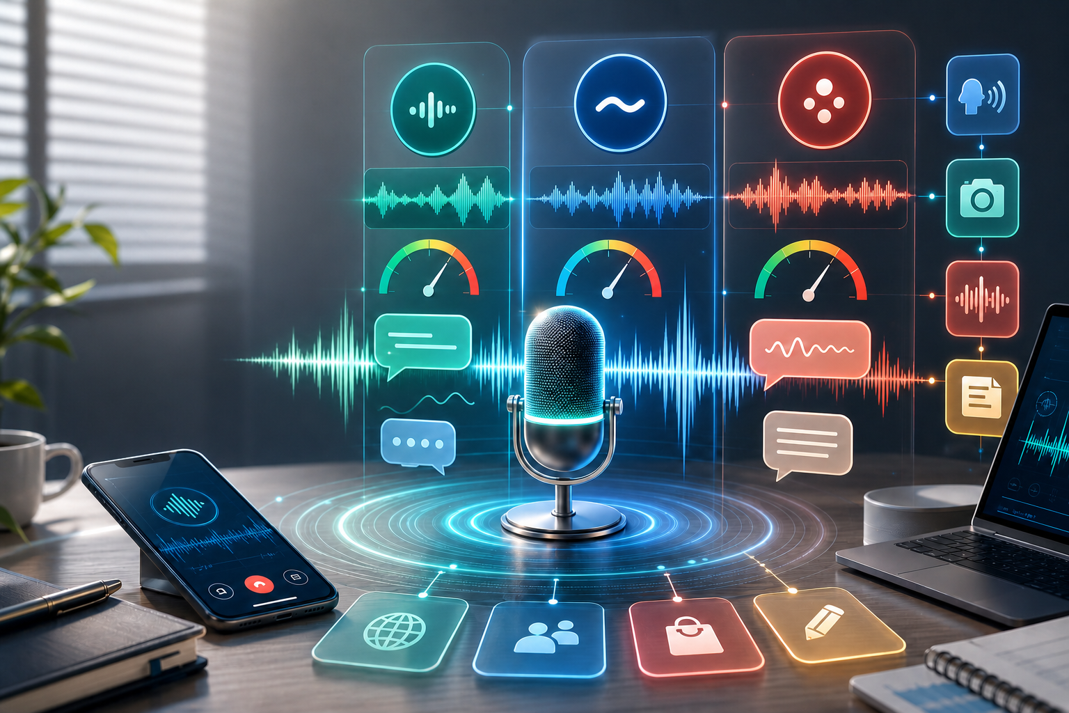 AI音声モードの速度・自然さ・日本語対応を比較するイメージ